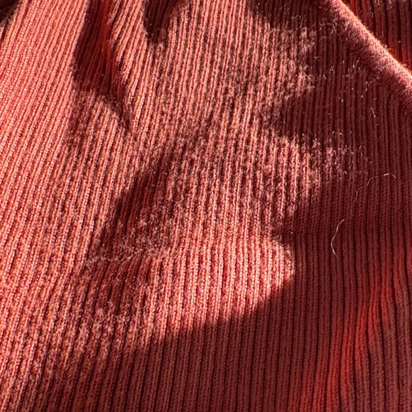 Rust Orange Ribbed Wrap Top - Picture 3 of 4